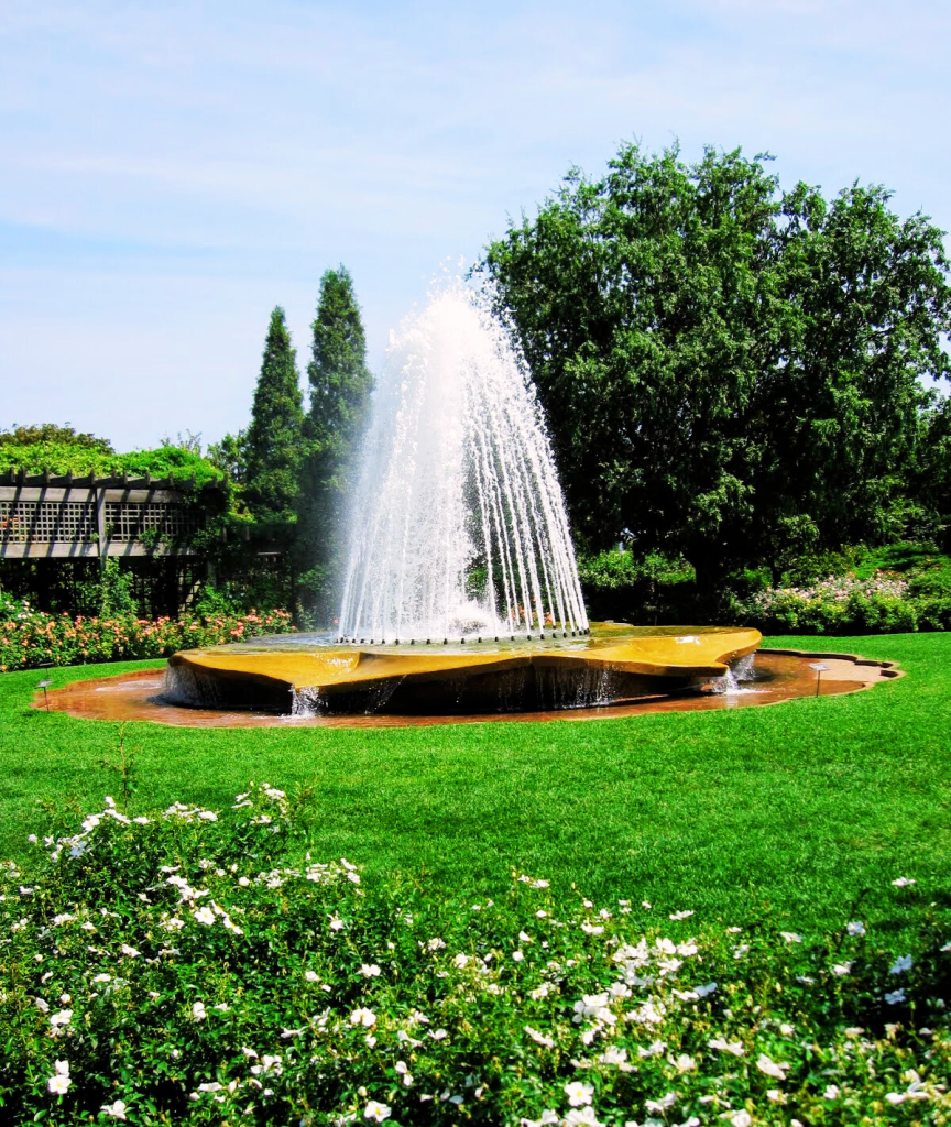 Rose Garden Fountain at the Chicago Botanic Garden.