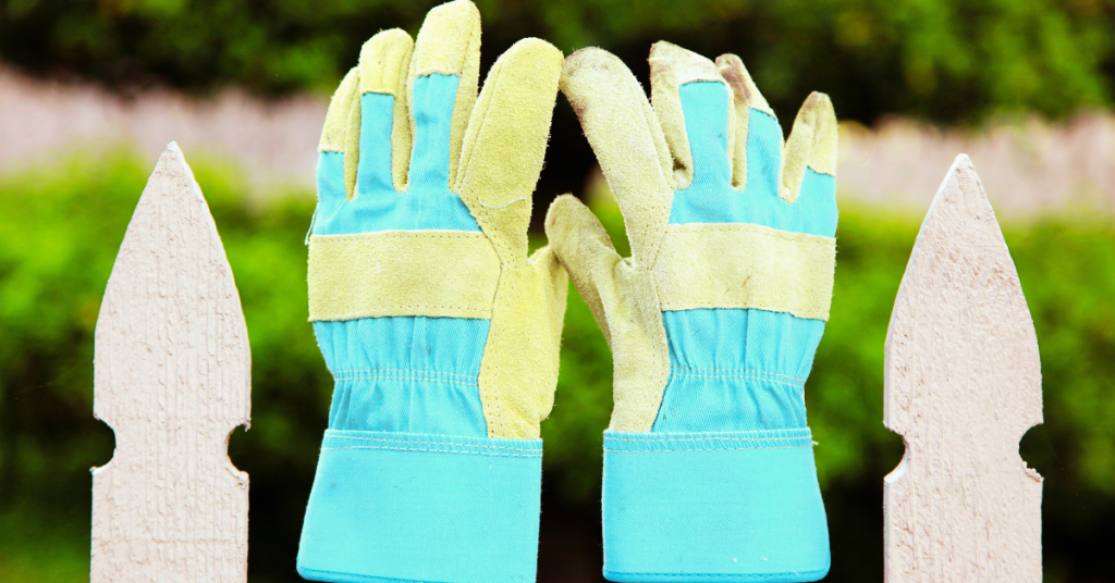 Wear garden gloves when using natural pesticides for your balcony garden.