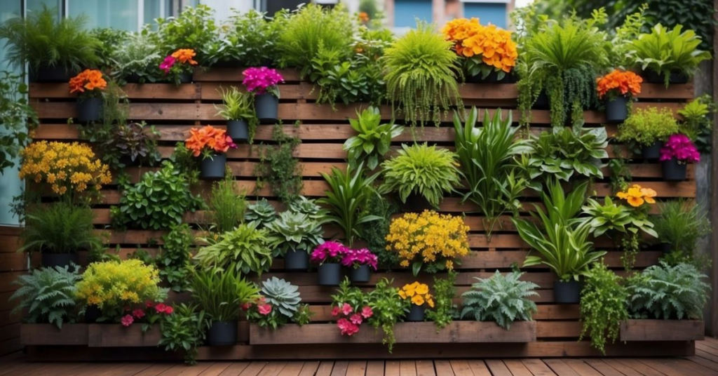 Colorful Pallet Vertical Garden